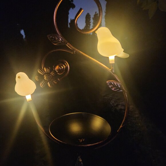 25.5" H, Solar Duo Goldfinch Bird Feeder Garden Decor Home Decor - Picture 3 of 4